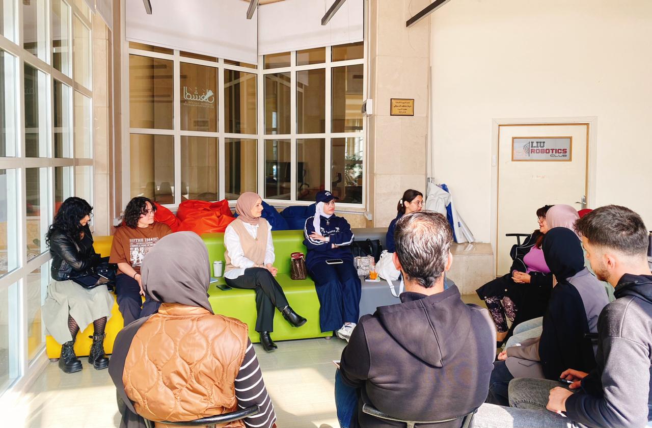 Students discussing book 2